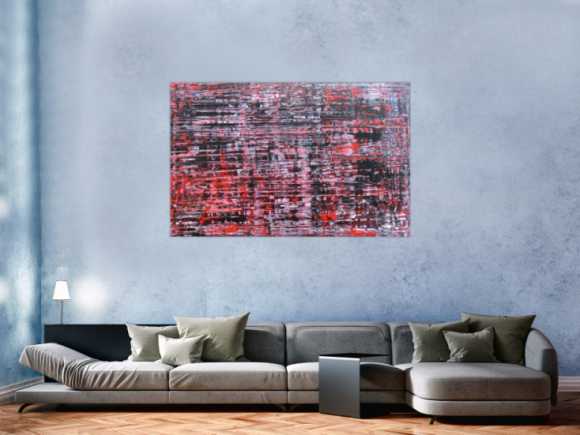 Modernes Acrylbild groß schwarz rot