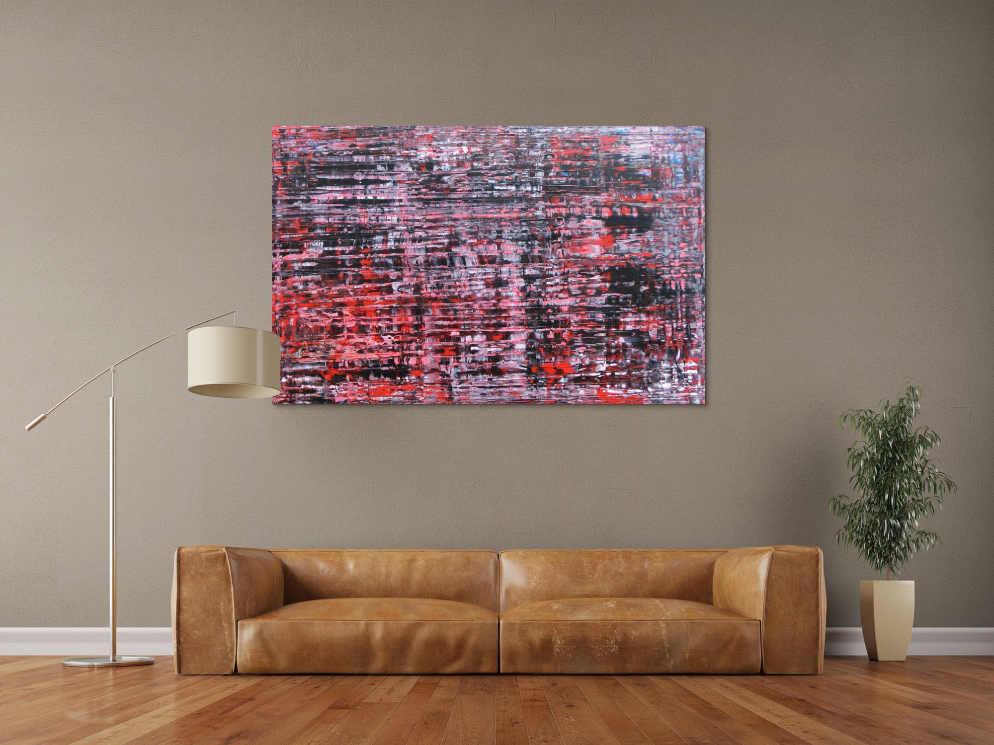 Modernes Acrylbild groß schwarz rot