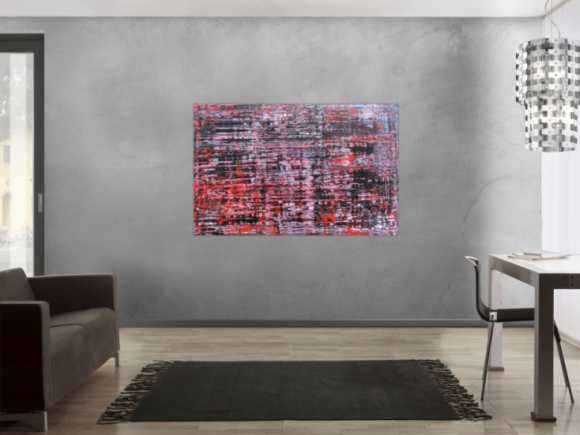 Modernes Acrylbild groß schwarz rot