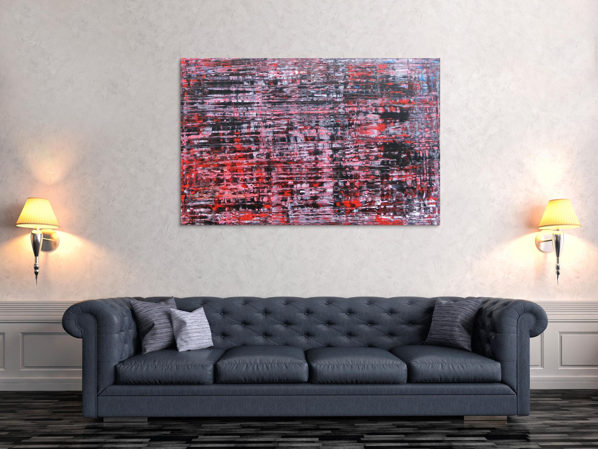 Modernes Acrylbild groß schwarz rot