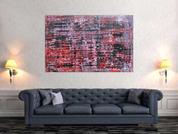 Modernes Acrylbild groß schwarz rot