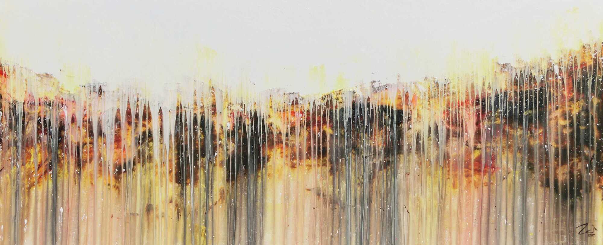 Abstraktes Acrylbild modern weiß hell schlicht