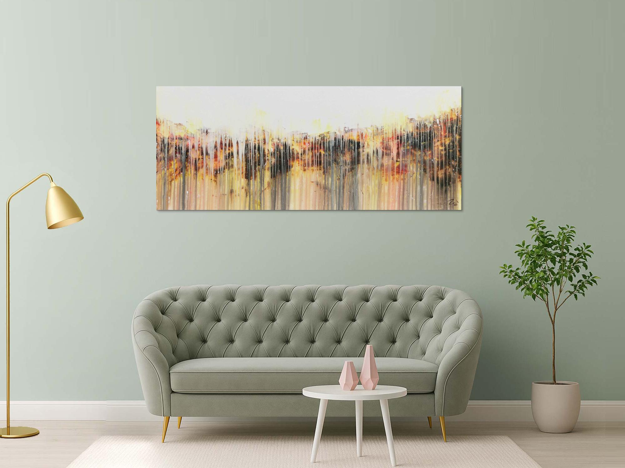 Abstraktes Acrylbild modern weiß hell schlicht