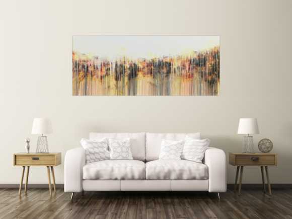 Abstraktes Acrylbild modern weiß hell schlicht