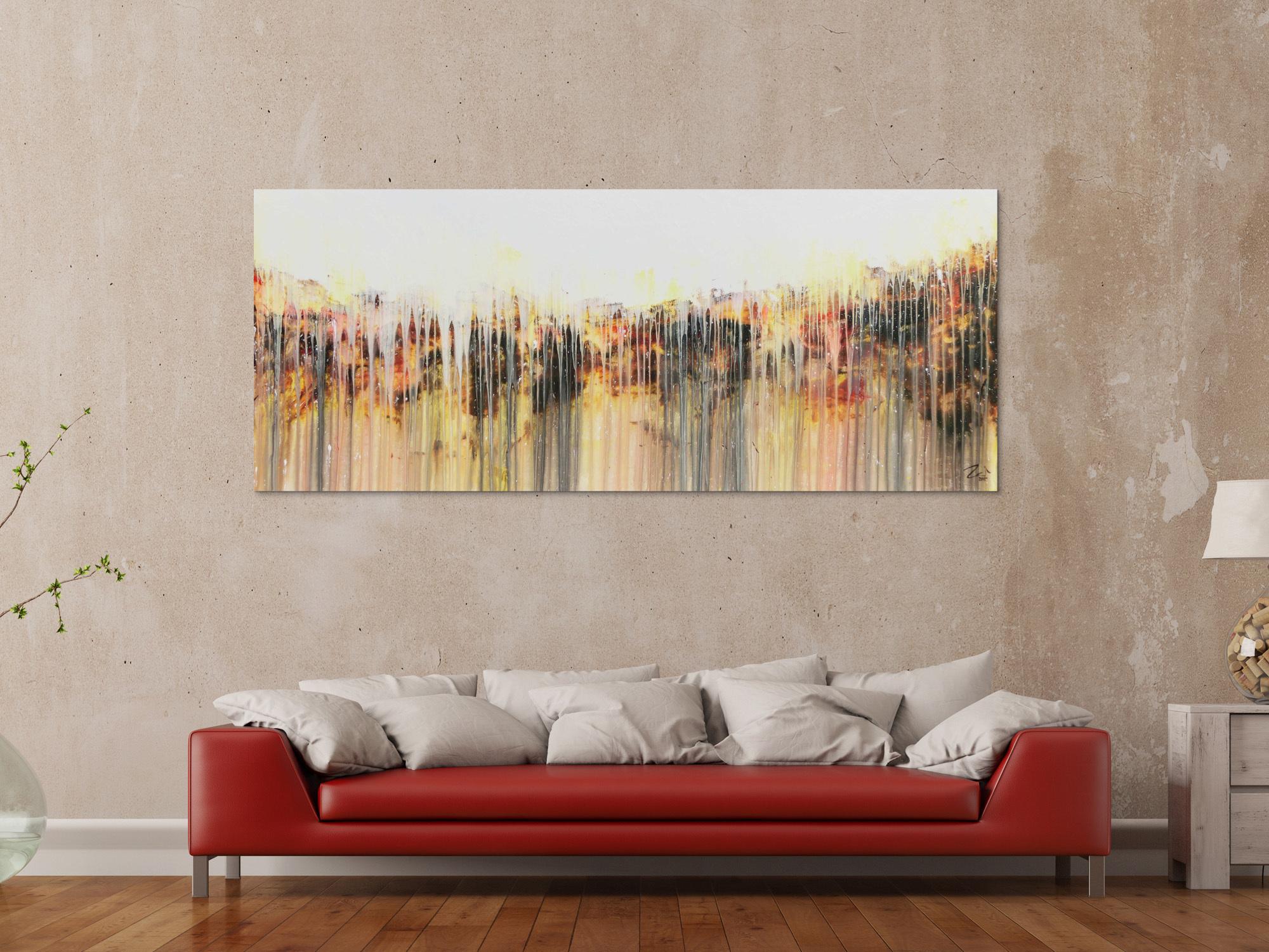 Abstraktes Acrylbild modern weiß hell schlicht