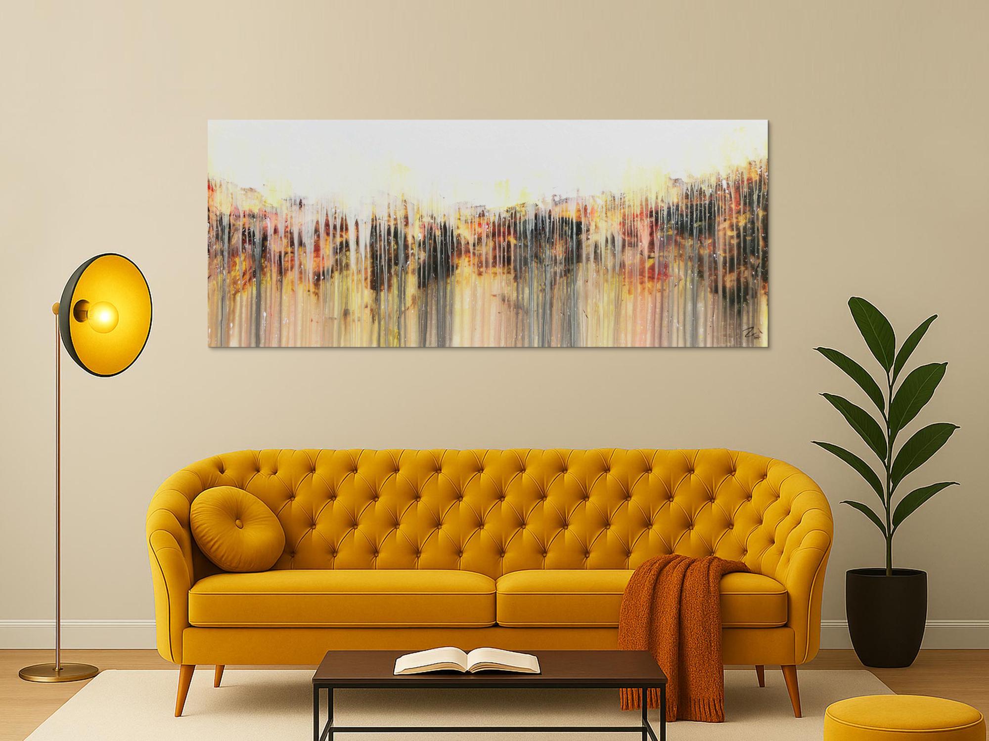 Abstraktes Acrylbild modern weiß hell schlicht