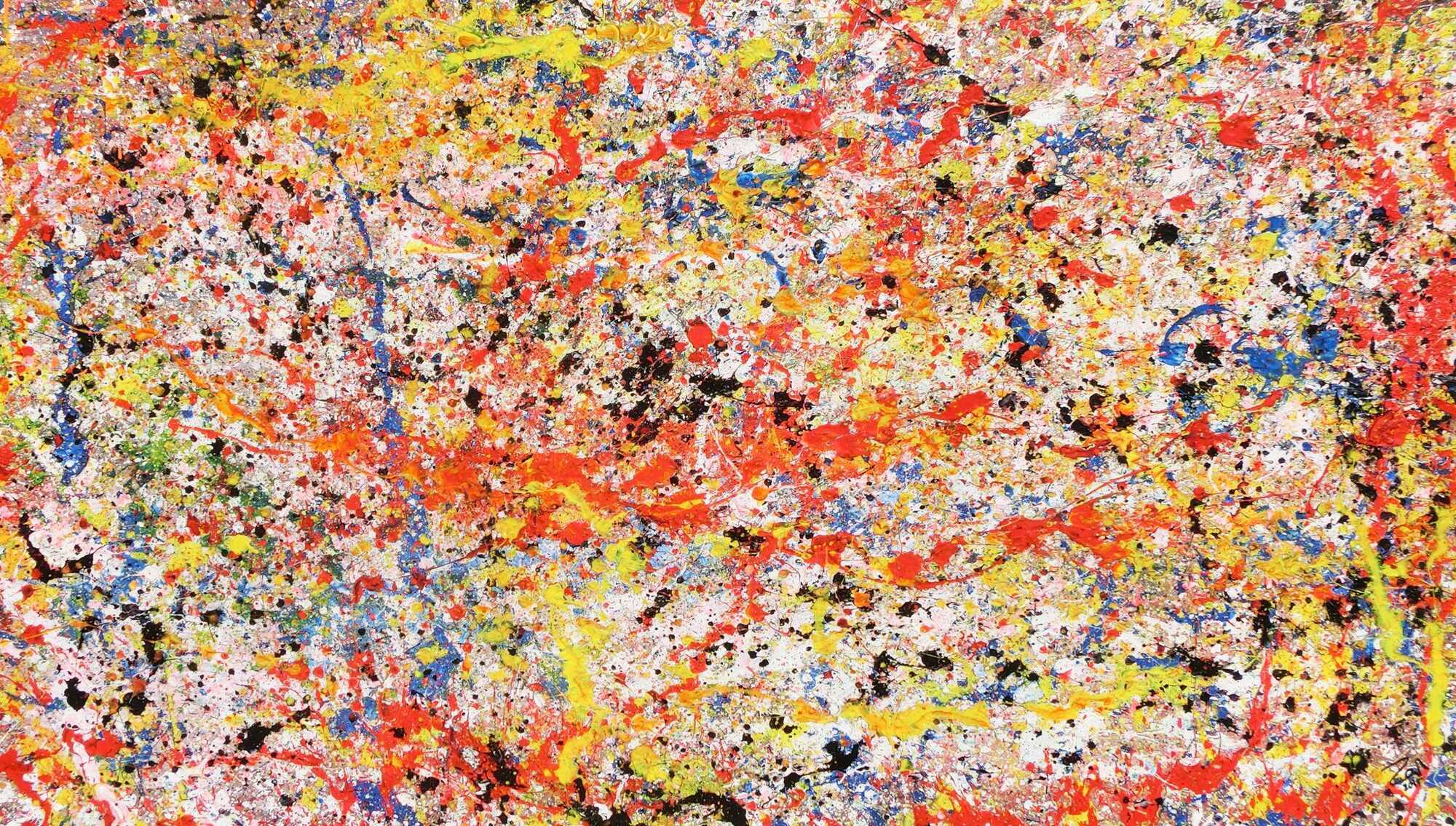 Buntes Acrylbild abstrakt sehr modern viele Farben