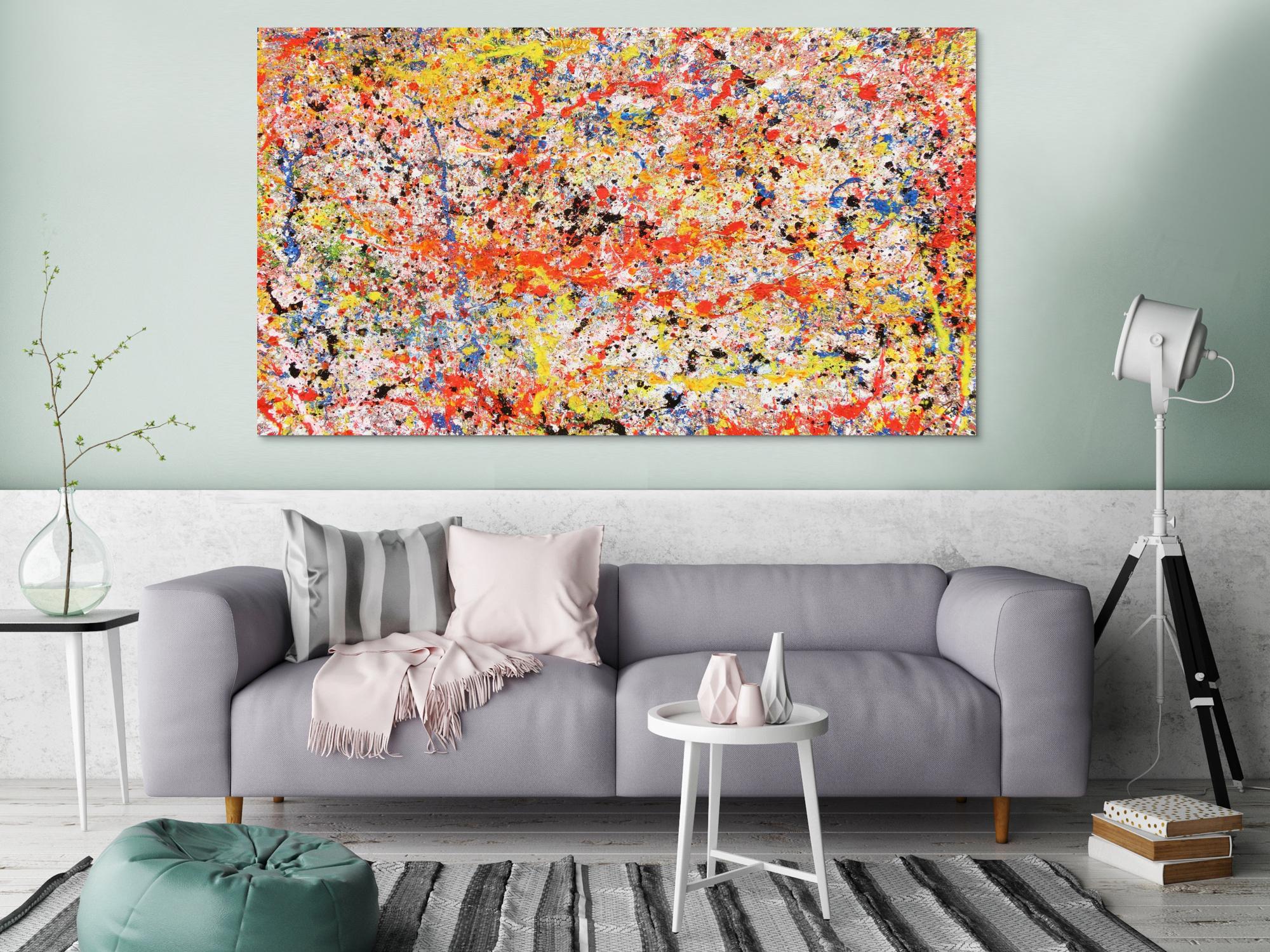 Buntes Acrylbild abstrakt sehr modern viele Farben