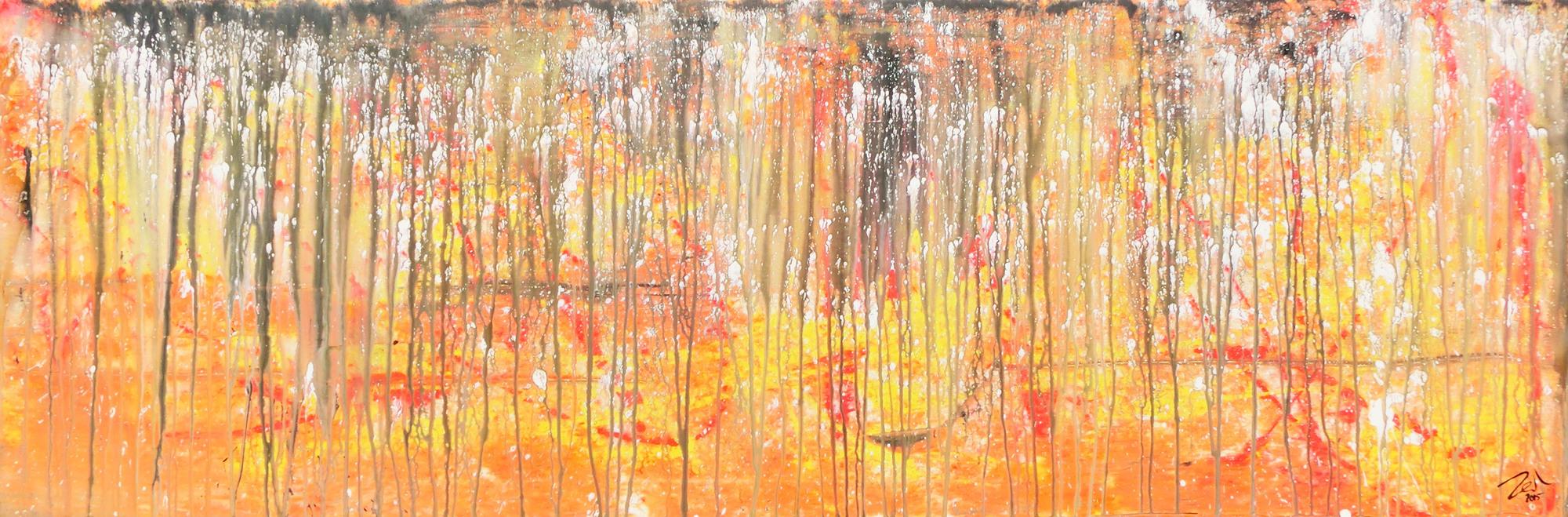 Abstraktes Acrylbild orange sehr modern