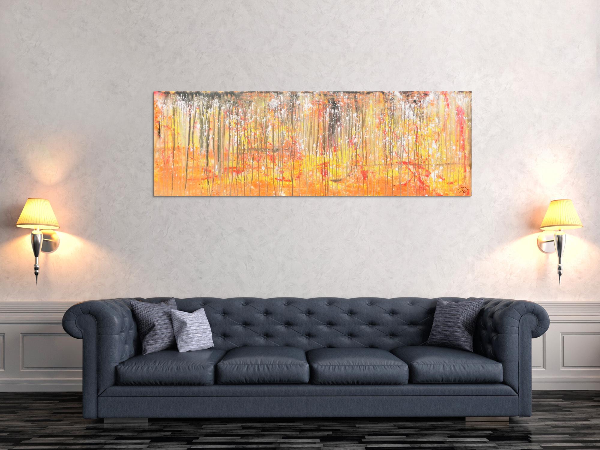 Abstraktes Acrylbild orange sehr modern