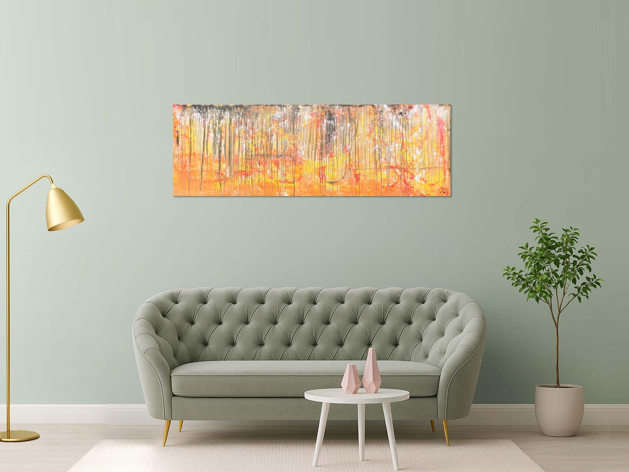 Abstraktes Acrylbild orange sehr modern