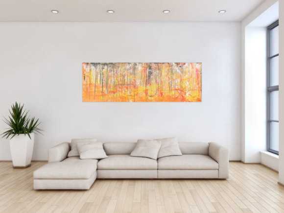 Abstraktes Acrylbild orange sehr modern