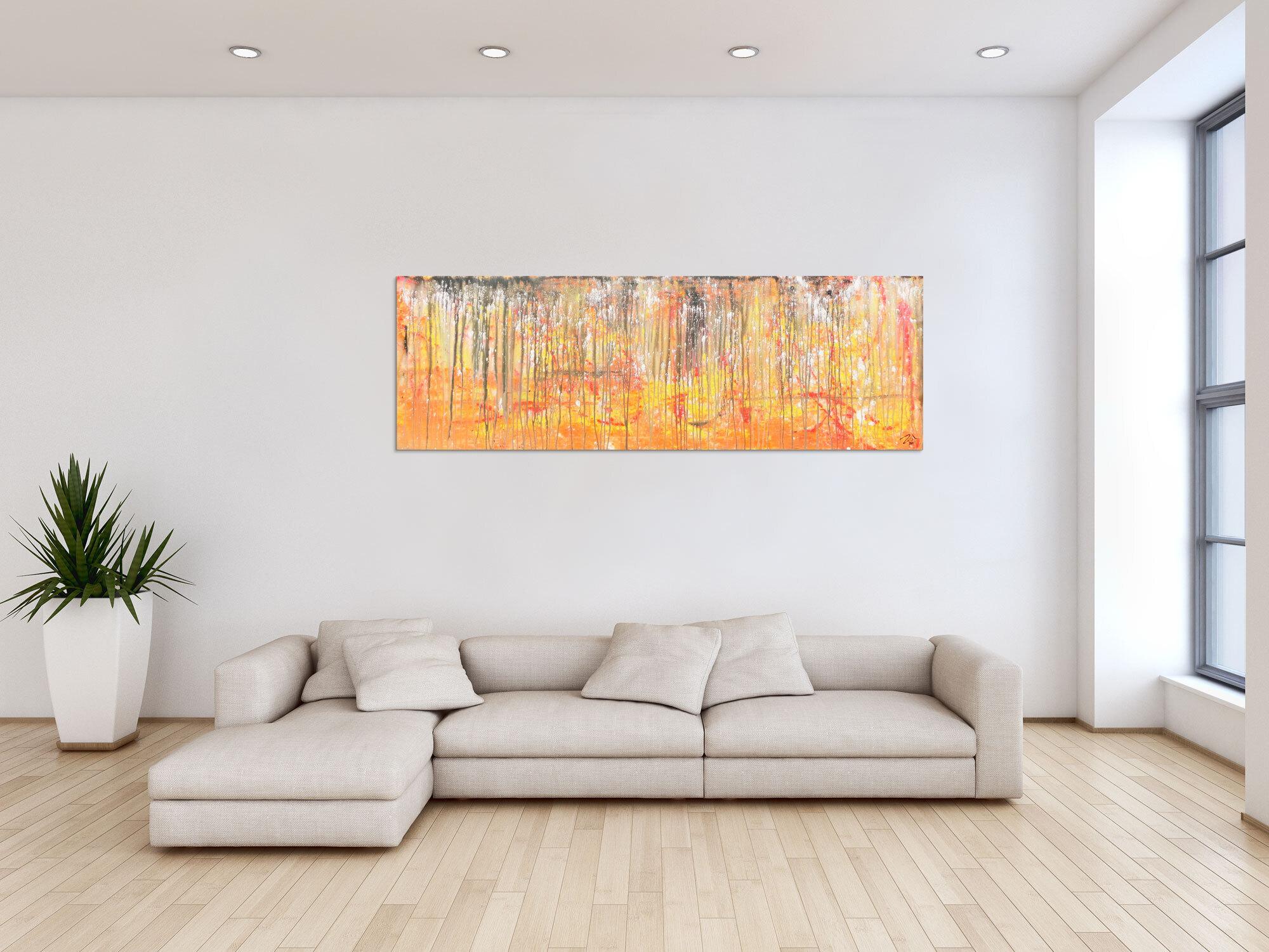 Abstraktes Acrylbild orange sehr modern