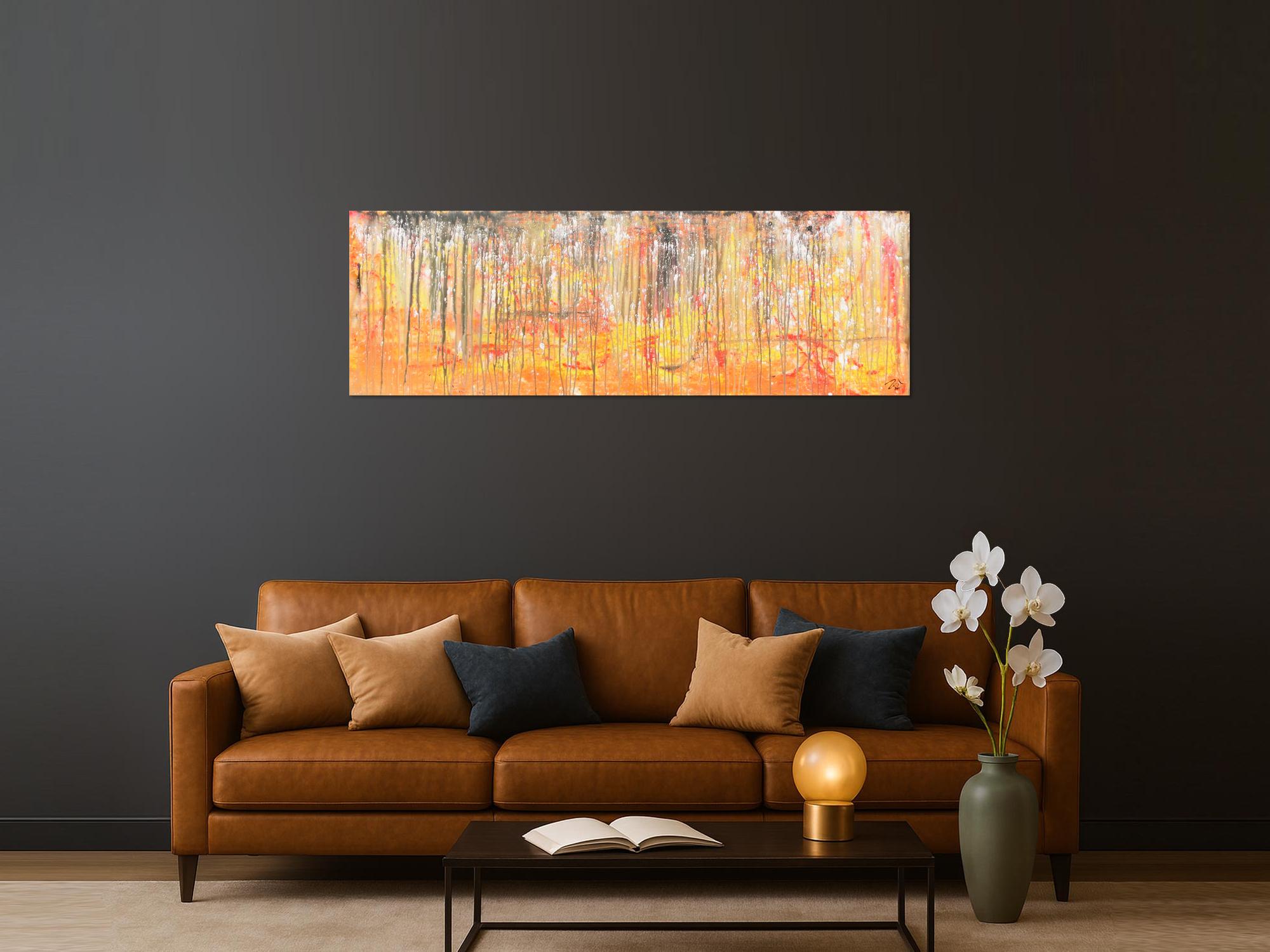 Abstraktes Acrylbild orange sehr modern