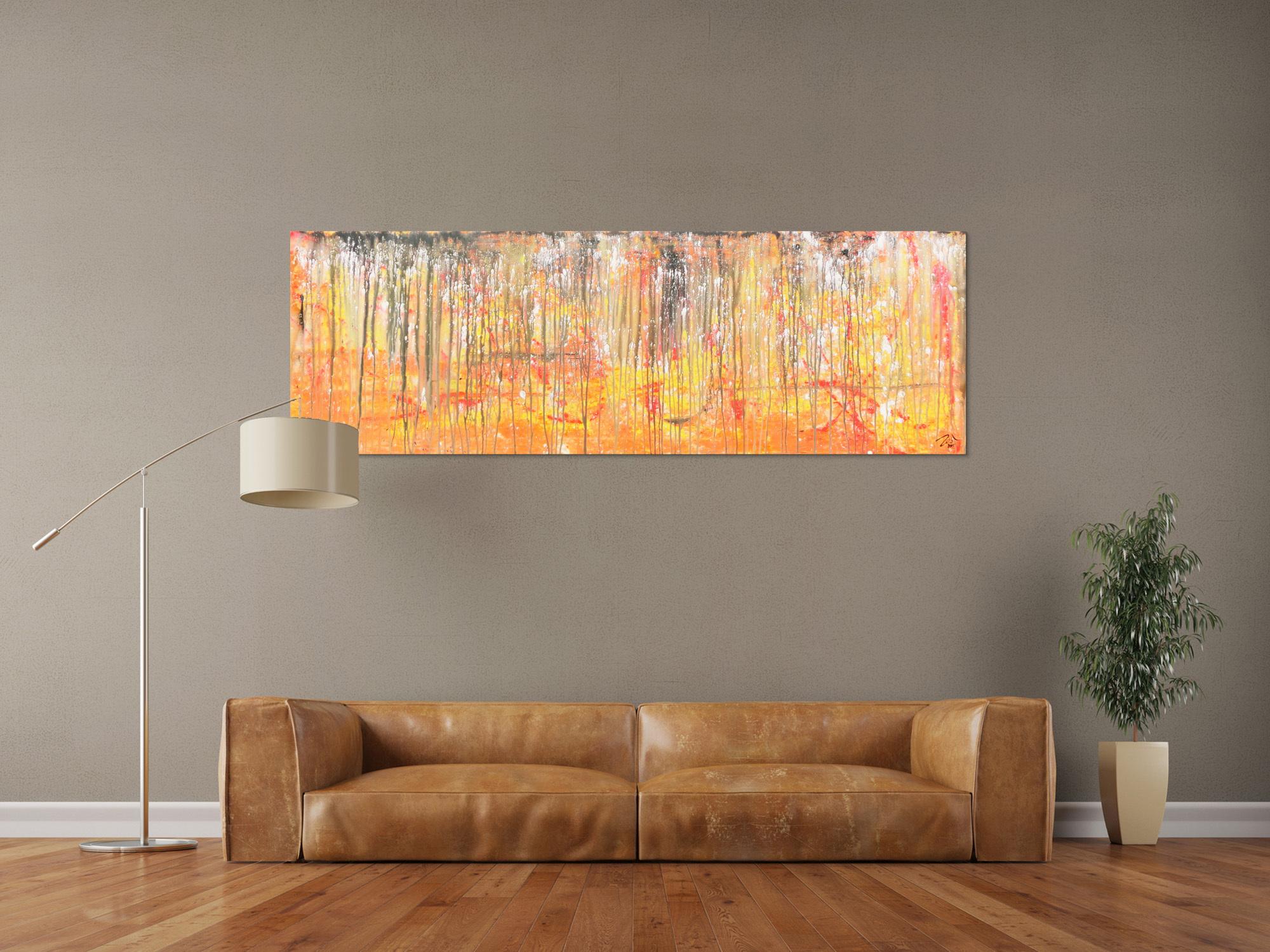 Abstraktes Acrylbild orange sehr modern