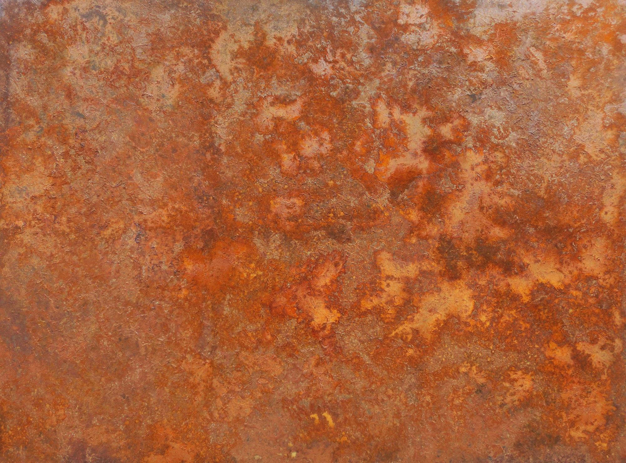 Abstraktes Acrylbild aus echtem Rost