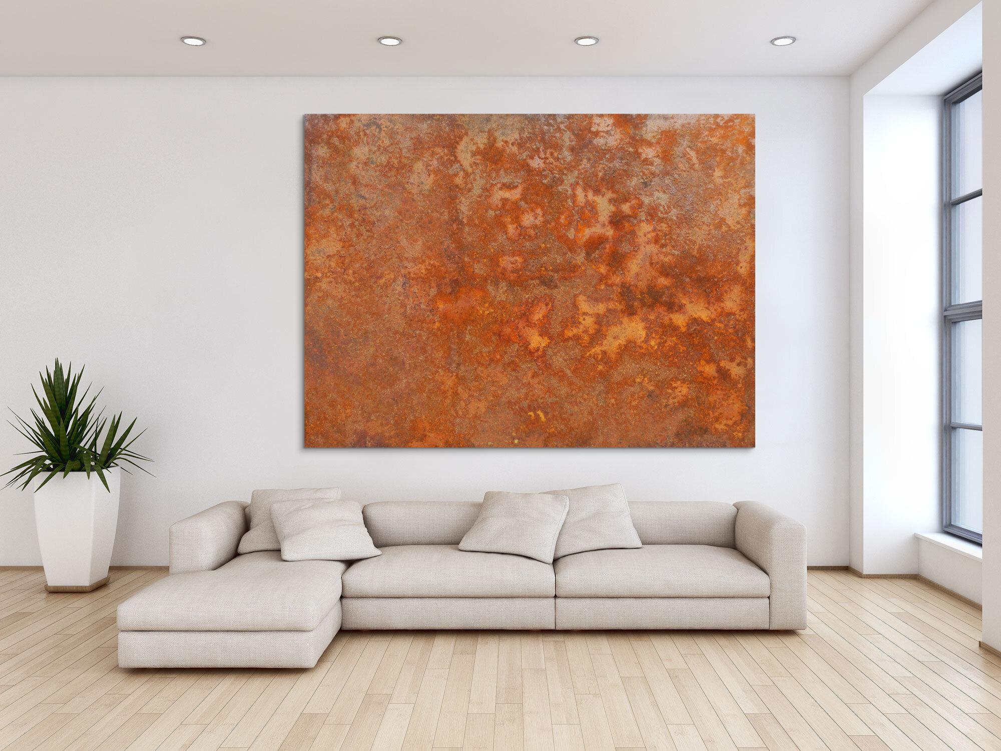 Abstraktes Acrylbild aus echtem Rost