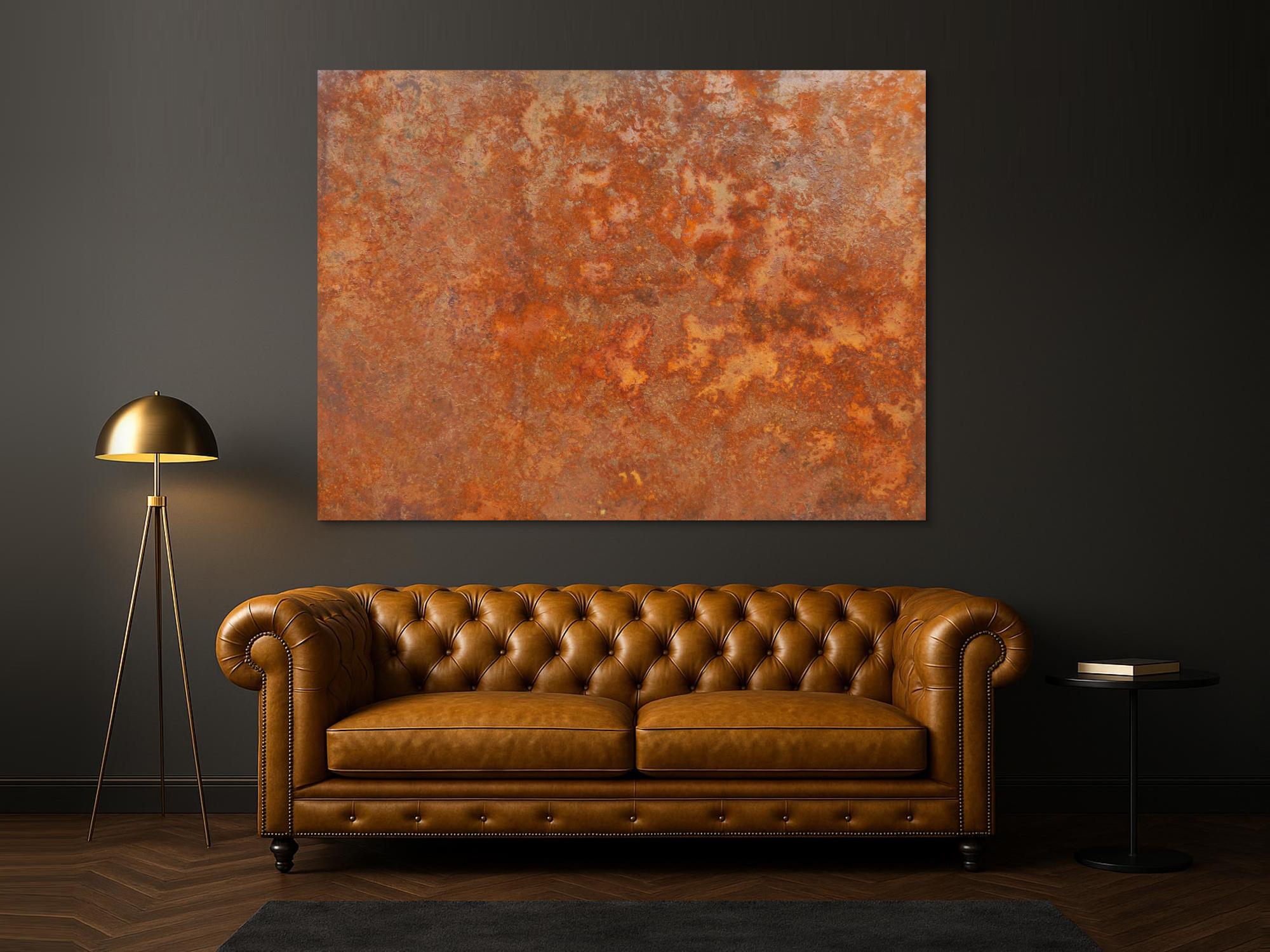 Abstraktes Acrylbild aus echtem Rost