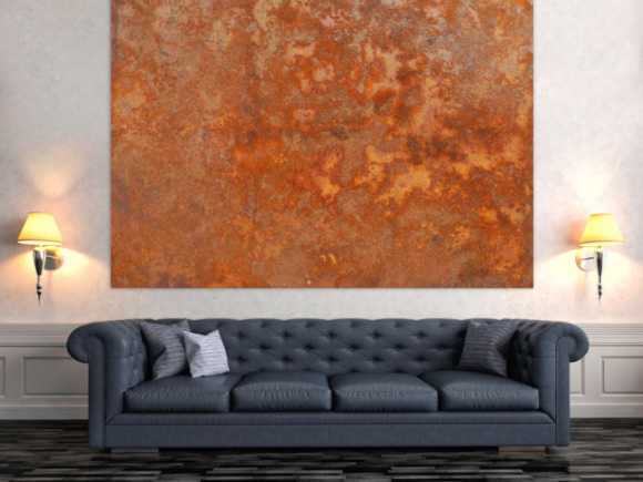Abstraktes Acrylbild aus echtem Rost