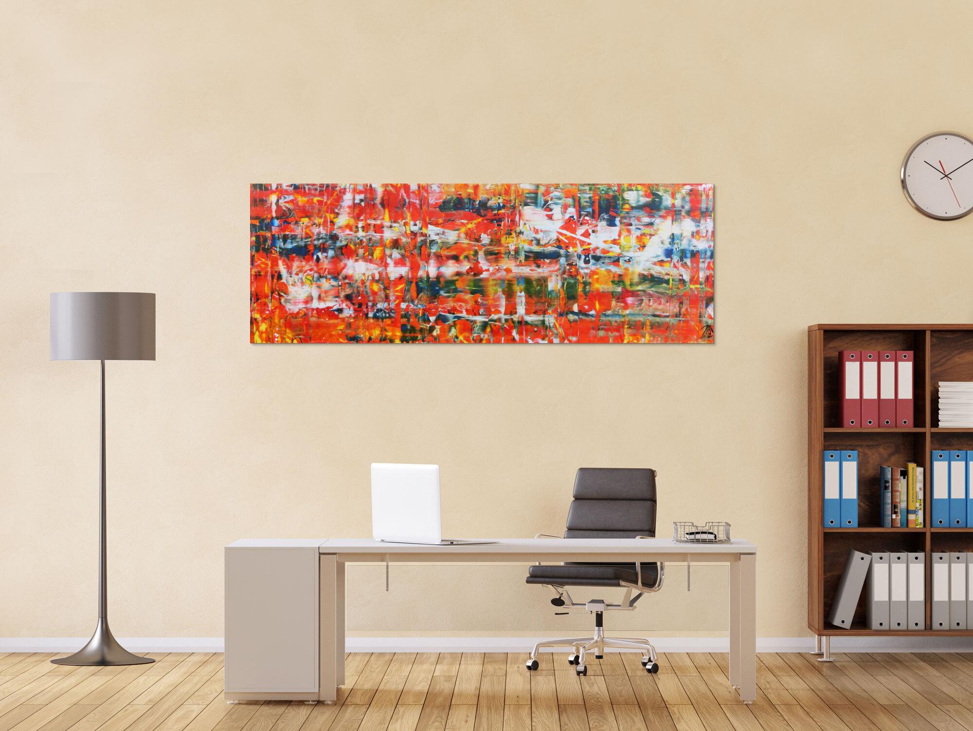 Modernes Acrylgemälde abstrakt in orange