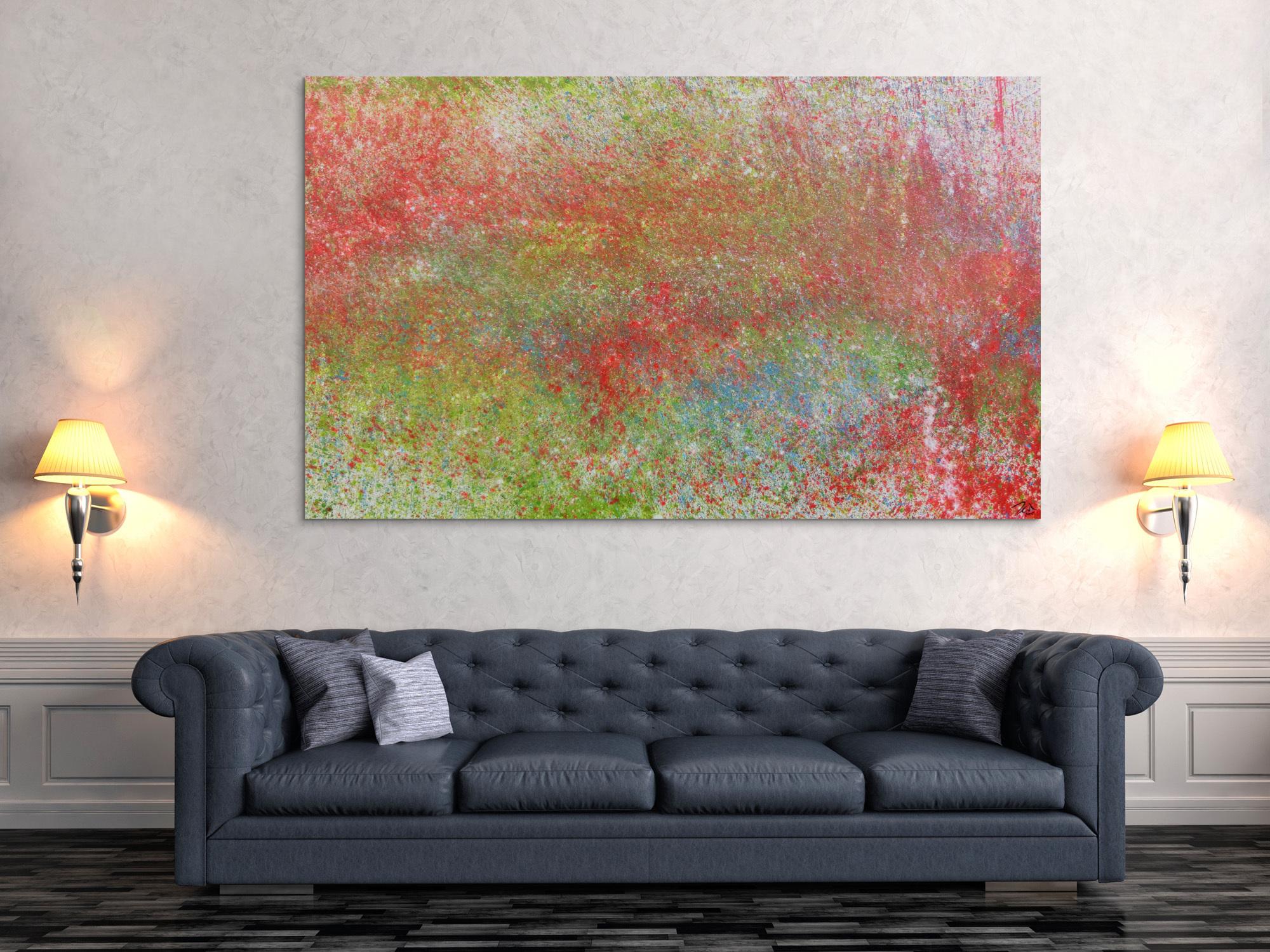 Schlichtes Aceylgemälde modern abstrakt mit hellen Farben