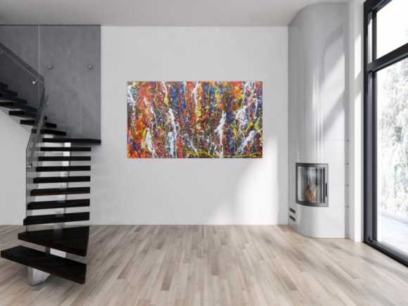 Abstraktes Acrylbild im Großformat modern und bunt