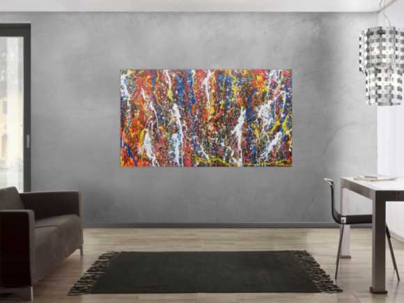Abstraktes Acrylbild im Großformat modern und bunt