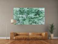Abstraktes Acrylbild in rün und weiß sehr modern