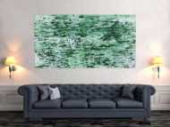 Abstraktes Acrylbild in rün und weiß sehr modern