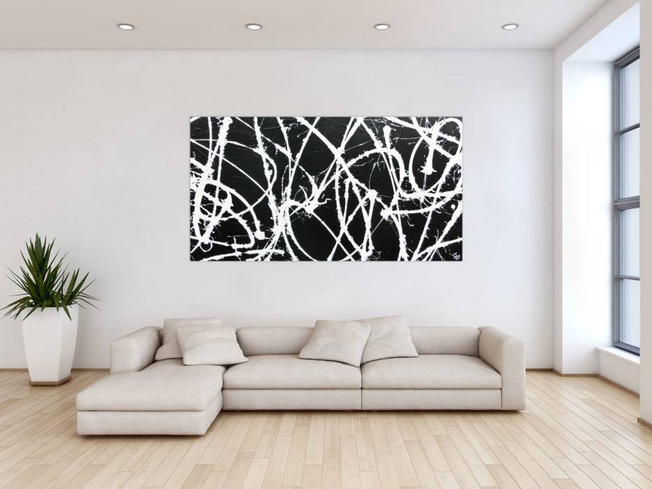 Hochwertige Kunst auf Leinwand Abstraktes Acrylbild minimalistisch in