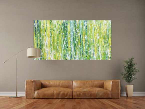 Modernes Acrylgemälde abstrakt in grün schlicht