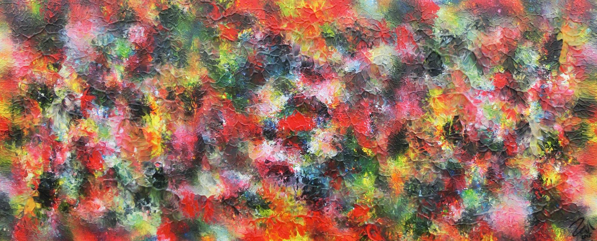 Buntes Acrylgemälde abstrakt modern viele Farben