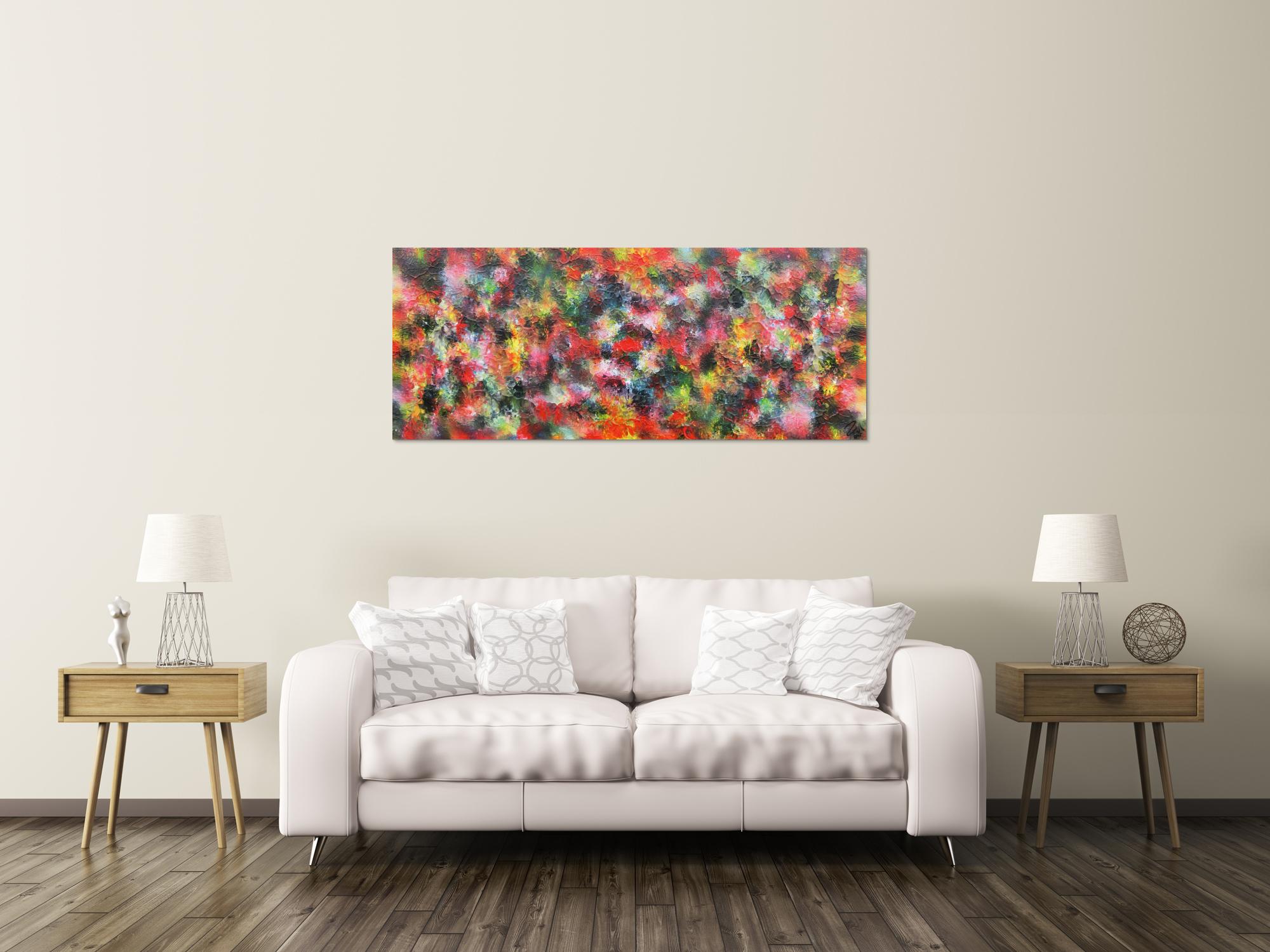 Buntes Acrylgemälde abstrakt modern viele Farben