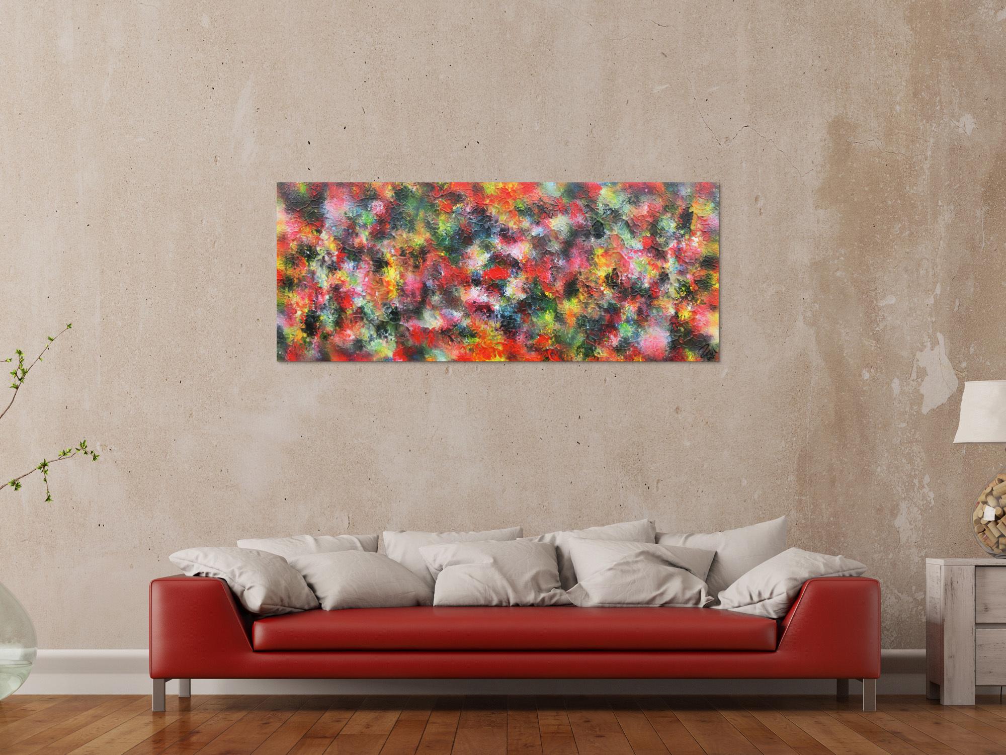 Buntes Acrylgemälde abstrakt modern viele Farben