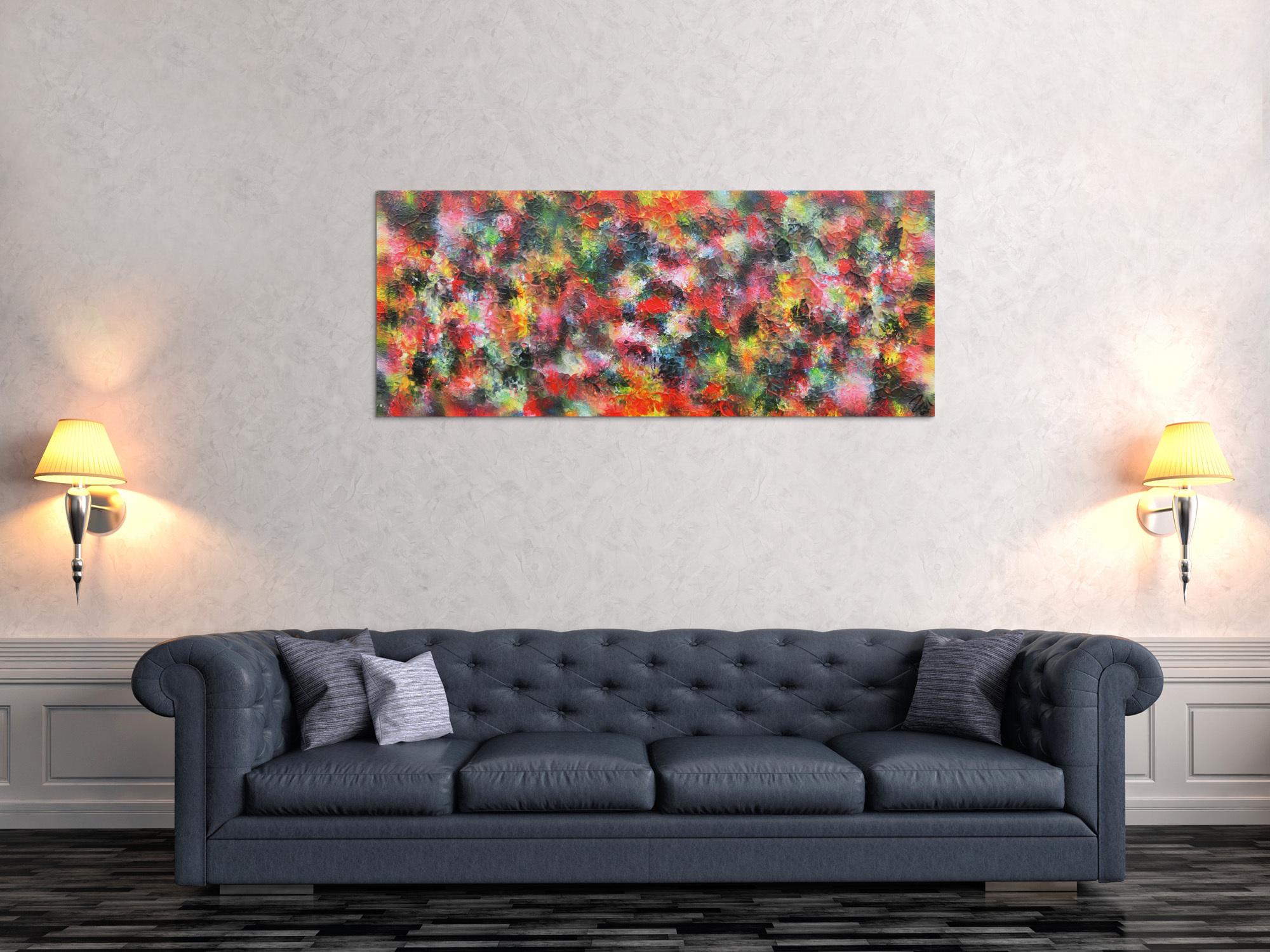 Buntes Acrylgemälde abstrakt modern viele Farben