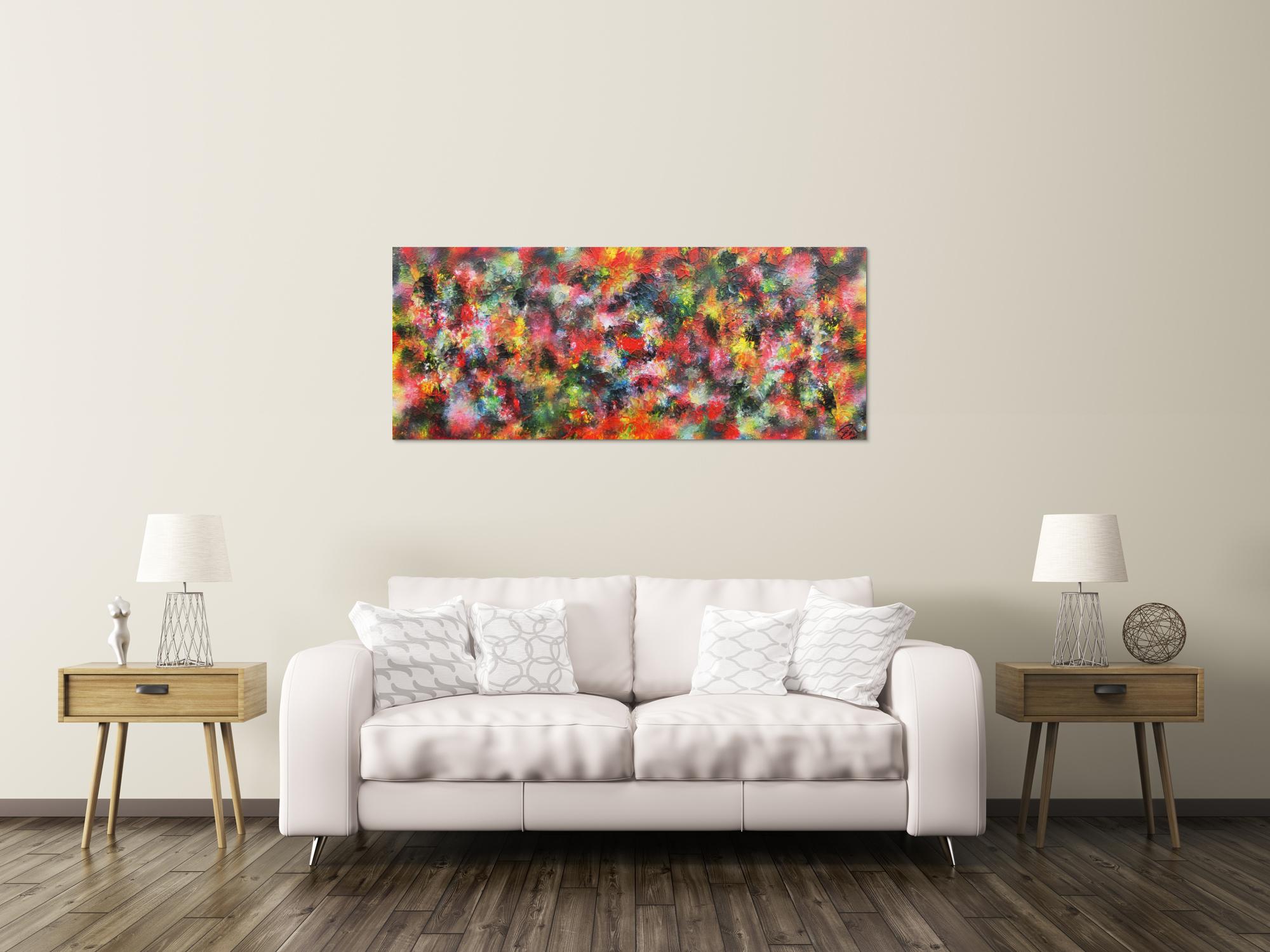 Modernes Acrylbild abstrakt bunt viele Farben