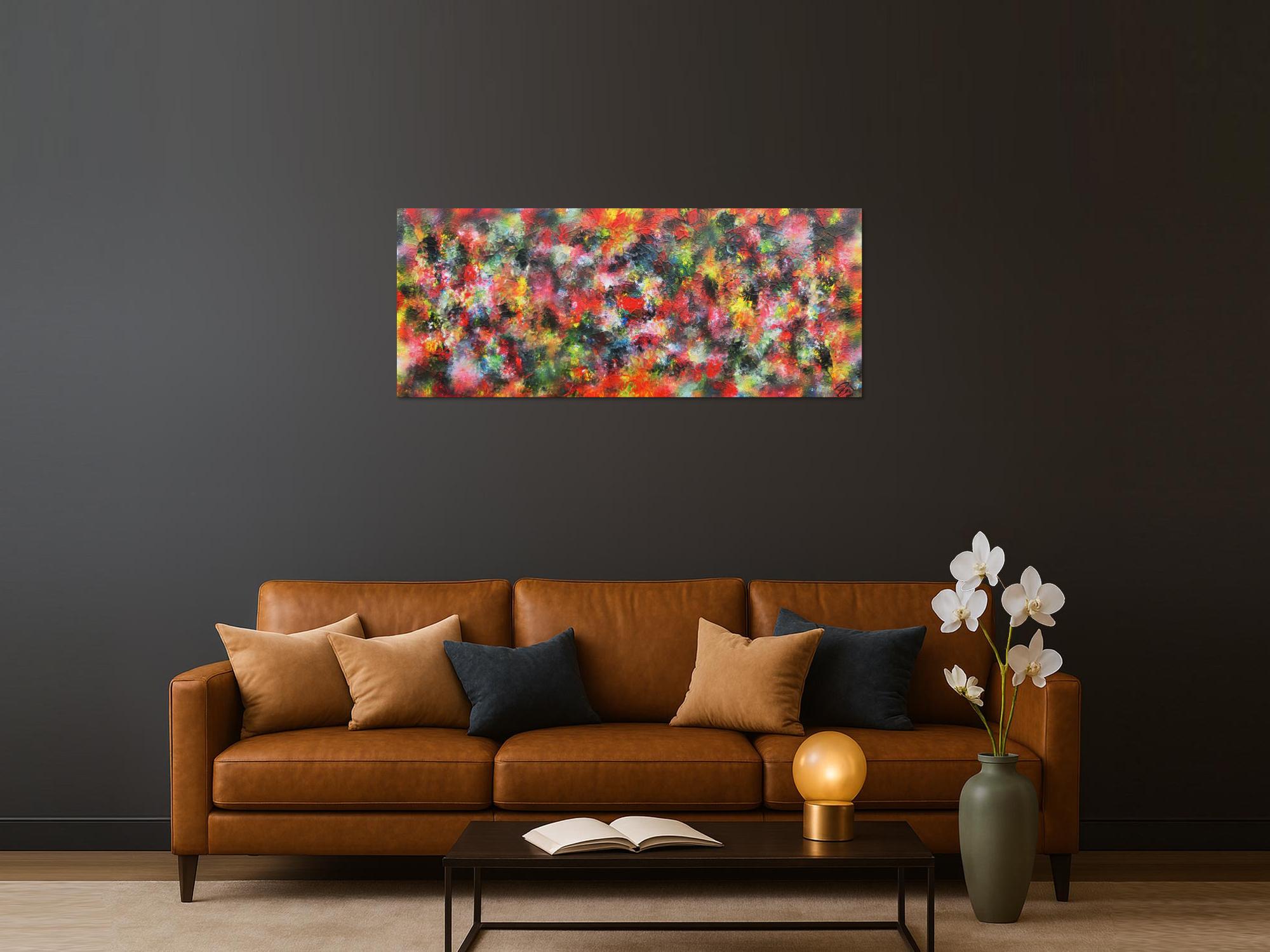 Modernes Acrylbild abstrakt bunt viele Farben