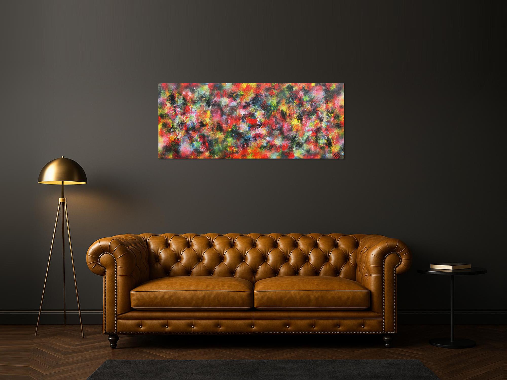 Modernes Acrylbild abstrakt bunt viele Farben