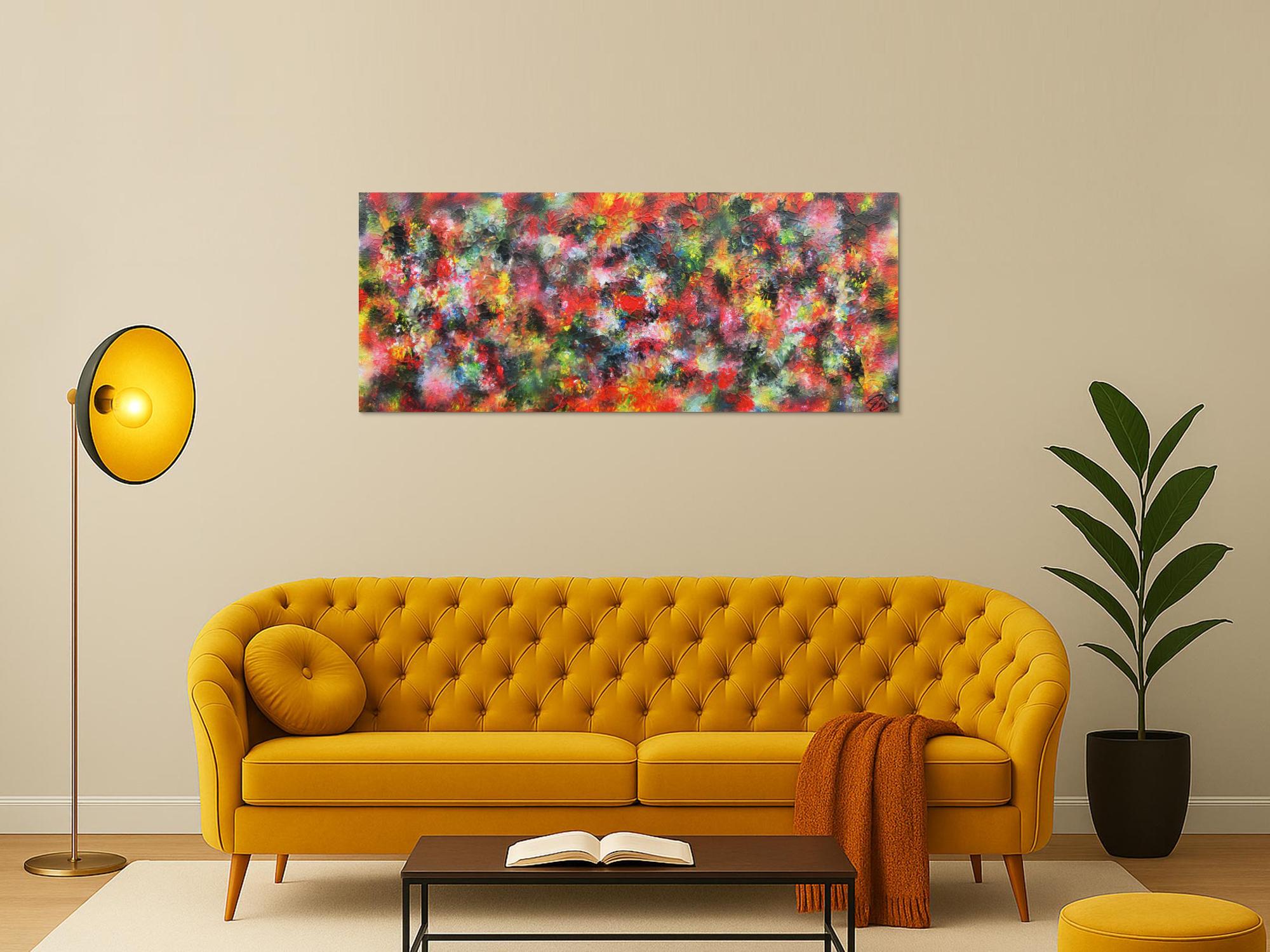 Modernes Acrylbild abstrakt bunt viele Farben