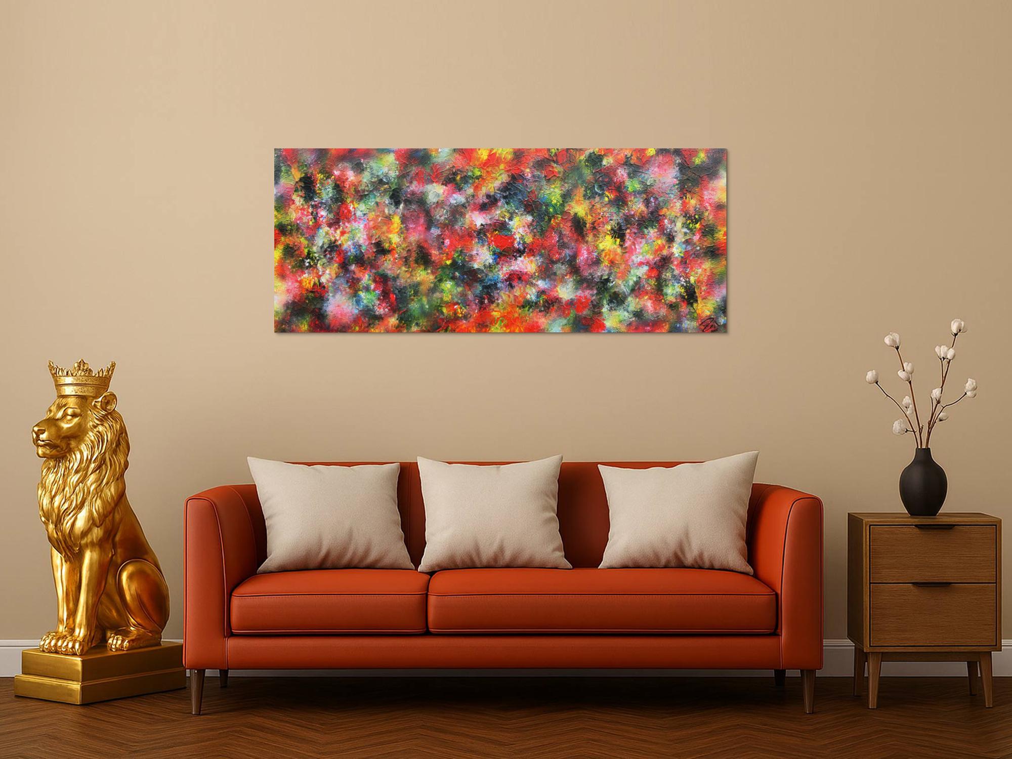 Modernes Acrylbild abstrakt bunt viele Farben