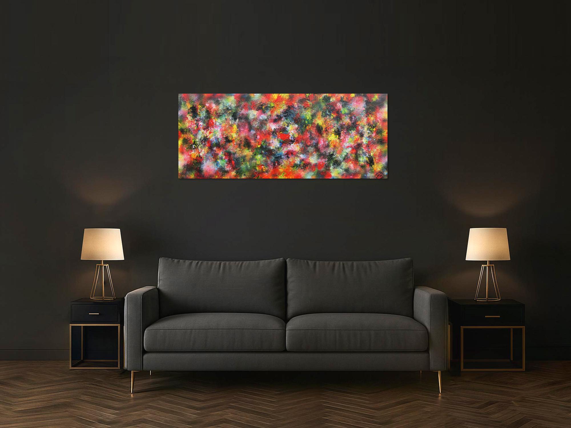 Modernes Acrylbild abstrakt bunt viele Farben