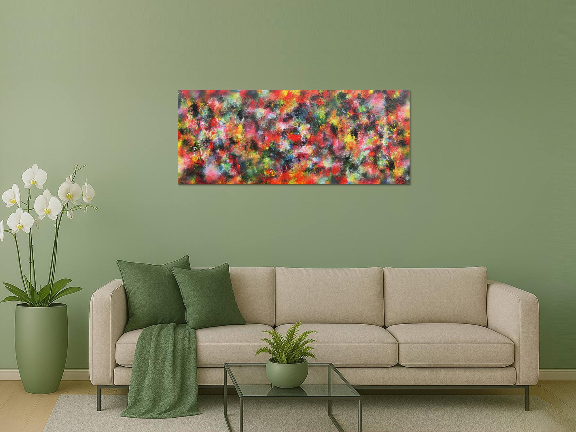 Modernes Acrylbild abstrakt bunt viele Farben