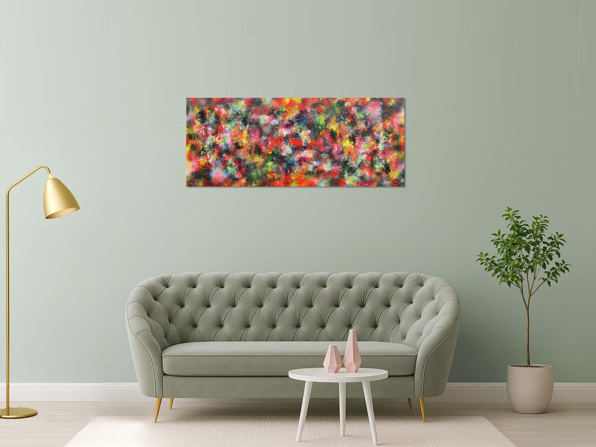 Modernes Acrylbild abstrakt bunt viele Farben