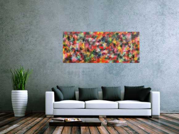 Modernes Acrylbild abstrakt bunt viele Farben