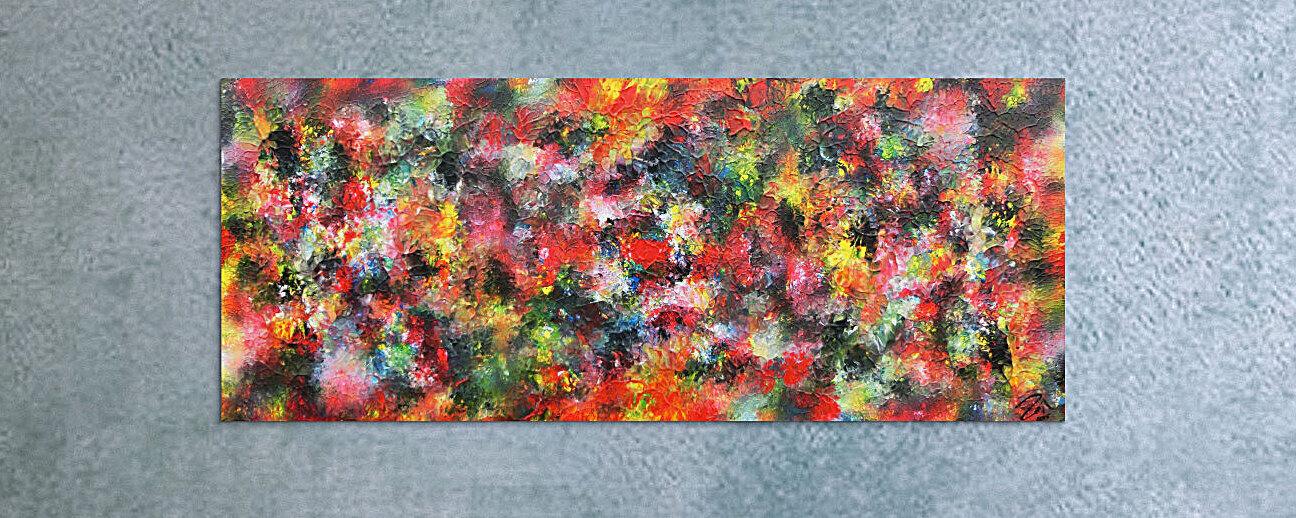 Modernes Acrylbild abstrakt bunt viele Farben
