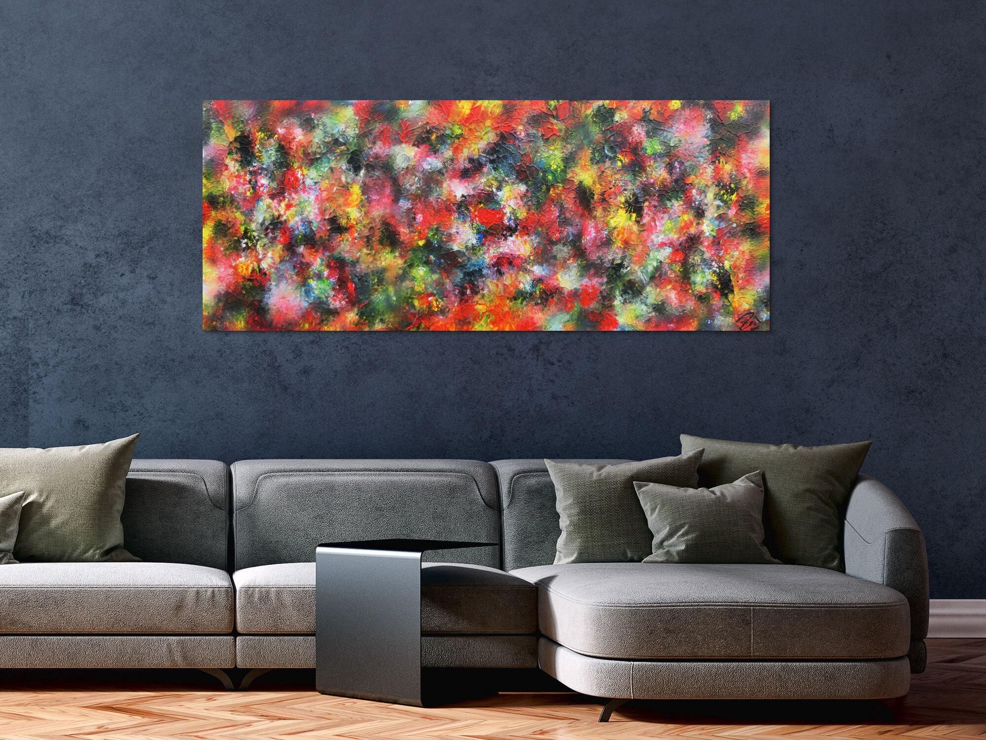 Modernes Acrylbild abstrakt bunt viele Farben