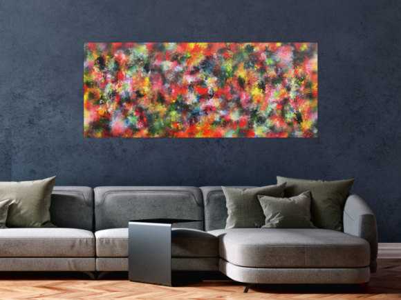 Modernes Acrylbild abstrakt bunt viele Farben