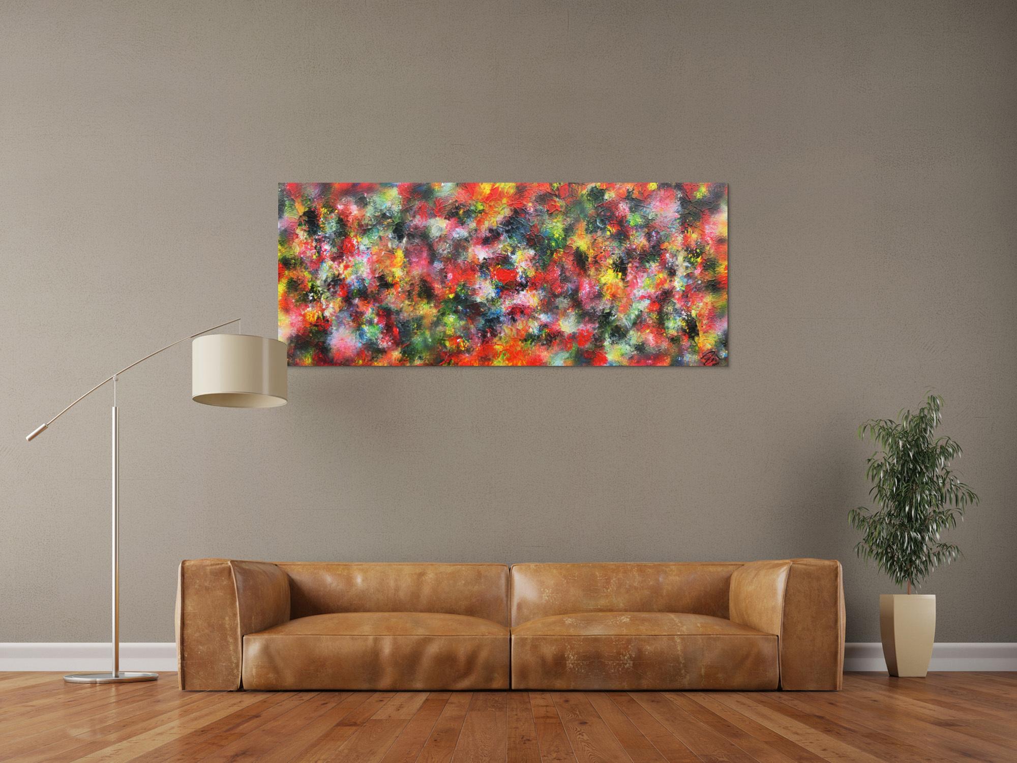 Modernes Acrylbild abstrakt bunt viele Farben