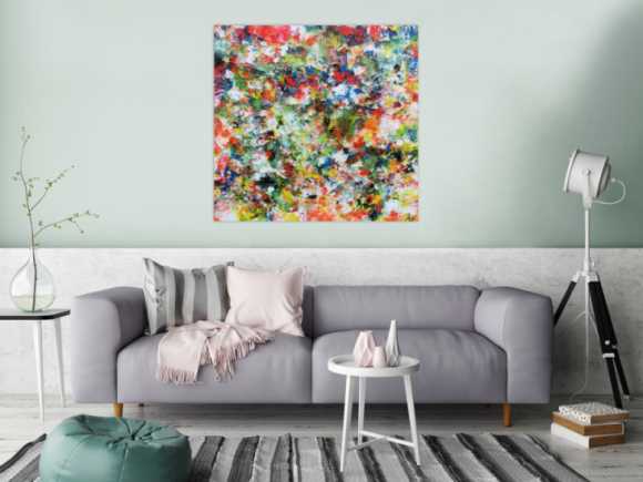 Sehr buntes abstraktes Acrylgemälde modern