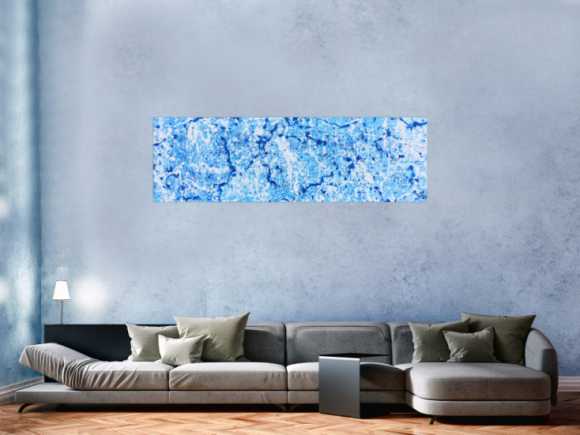 Abstraktes Acrylbild in hellblau modern und schlicht